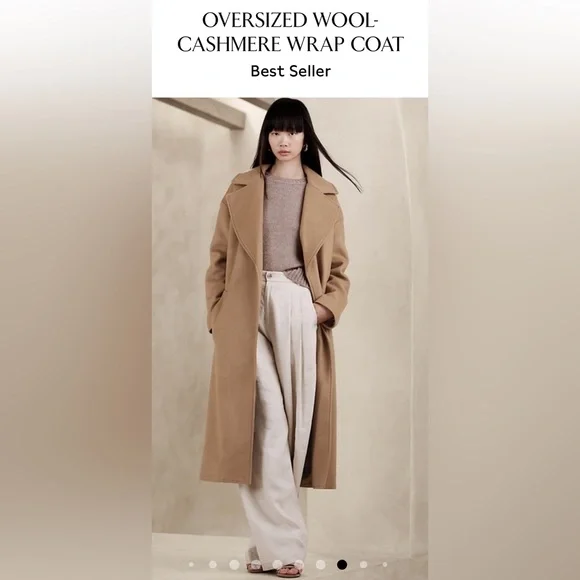 BANANA REPUBLIC OVERSIZED WOOL-CASHMERE WRAP COAT